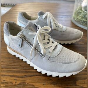 Paul Green Light Blu-Gray Sneakers with Zipper Detail